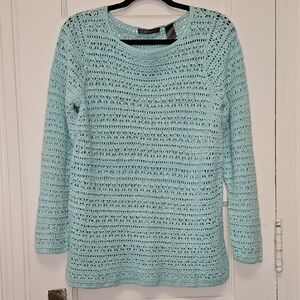 Coastal Grandma Crocheted Sweater Women's XLarge